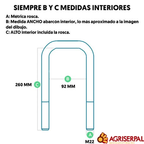 Abarcon M 20x090x260 10.9 con tuerca