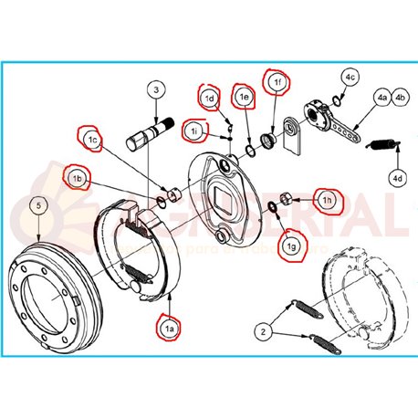 Kit zapata de freno completo 406x120 (412S-VA)