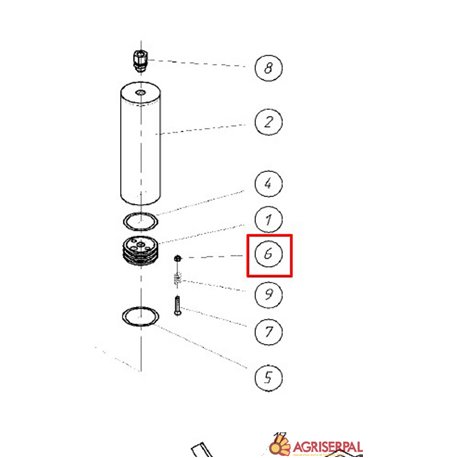 N. 6. Tuerca M-6 para cilindro hidráulico